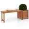 Natural Wood Garden Bench with Built-In Planter Box and Weather-Resistant Outdoor Seating